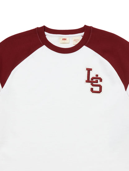 グラフィック クルーネック 長袖カットソー ホワイト MONOGRAM BRIGHT