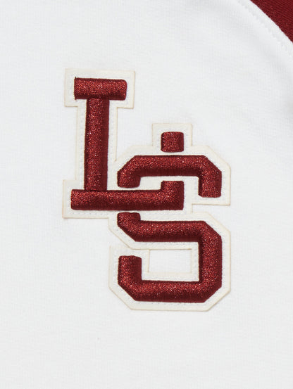 グラフィック クルーネック 長袖カットソー ホワイト MONOGRAM BRIGHT