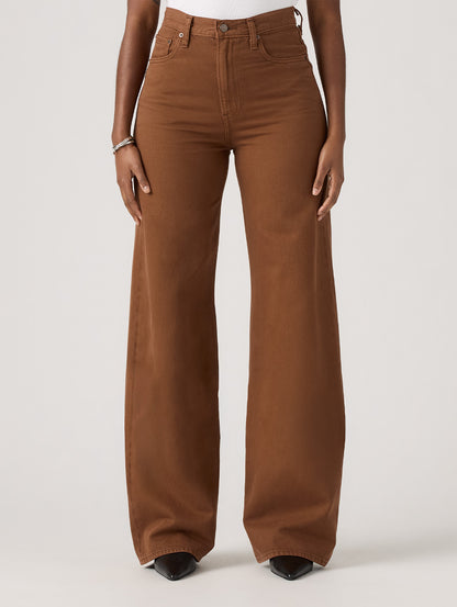 RIBCAGE WIDE LEG ジーンズ ブラウン