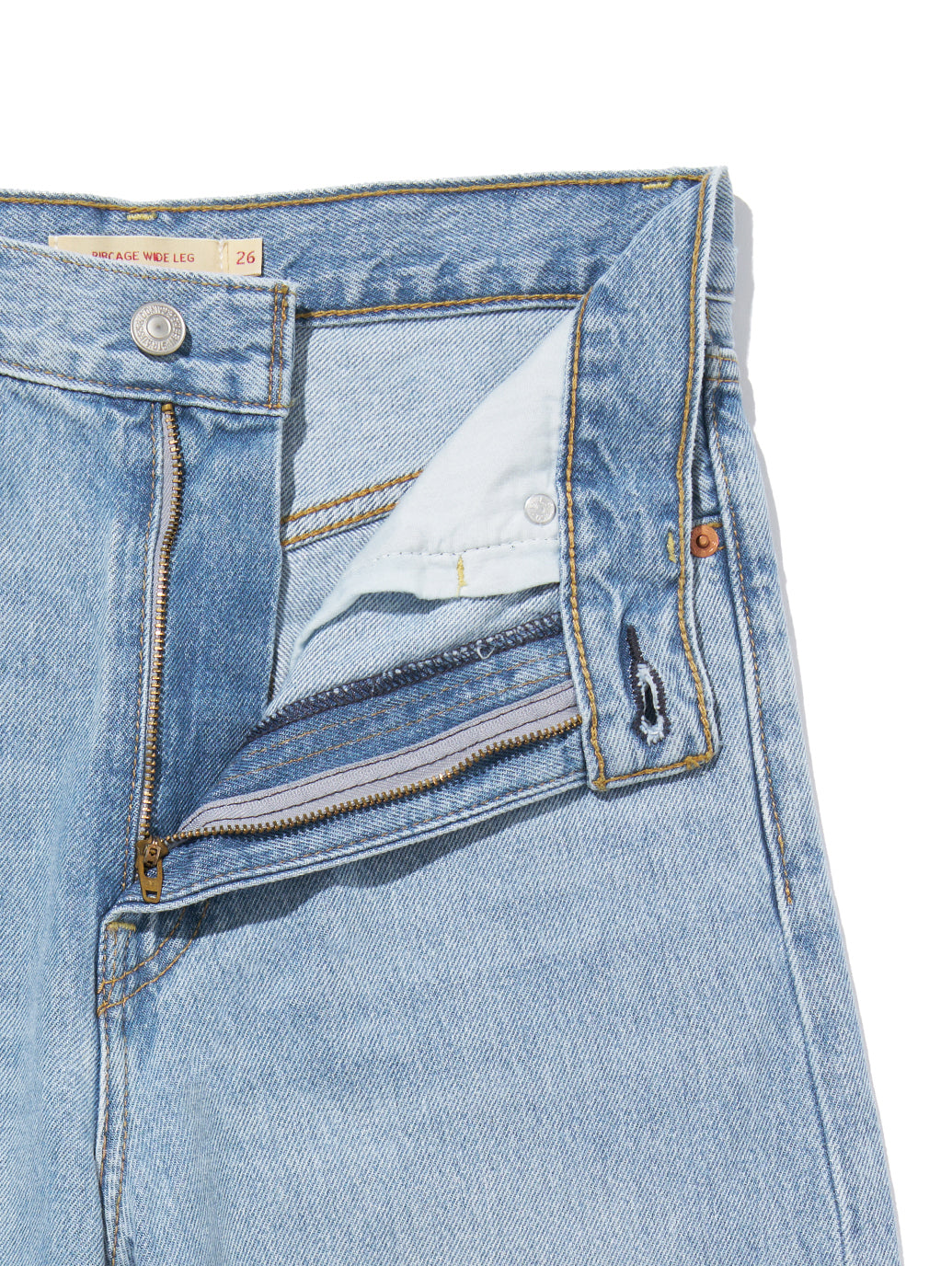 RIBCAGE WIDE LEG ライトインディゴ FAR AND WIDE