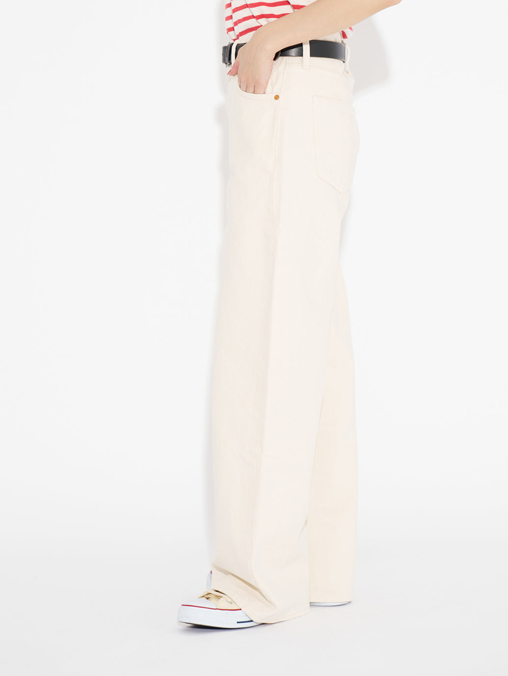 RIBCAGE WIDE LEG ホワイト BARELY FREEZING