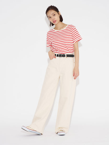 RIBCAGE WIDE LEG ホワイト BARELY FREEZING