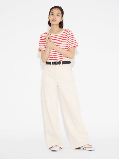 RIBCAGE WIDE LEG ホワイト BARELY FREEZING