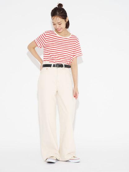 RIBCAGE WIDE LEG ホワイト BARELY FREEZING