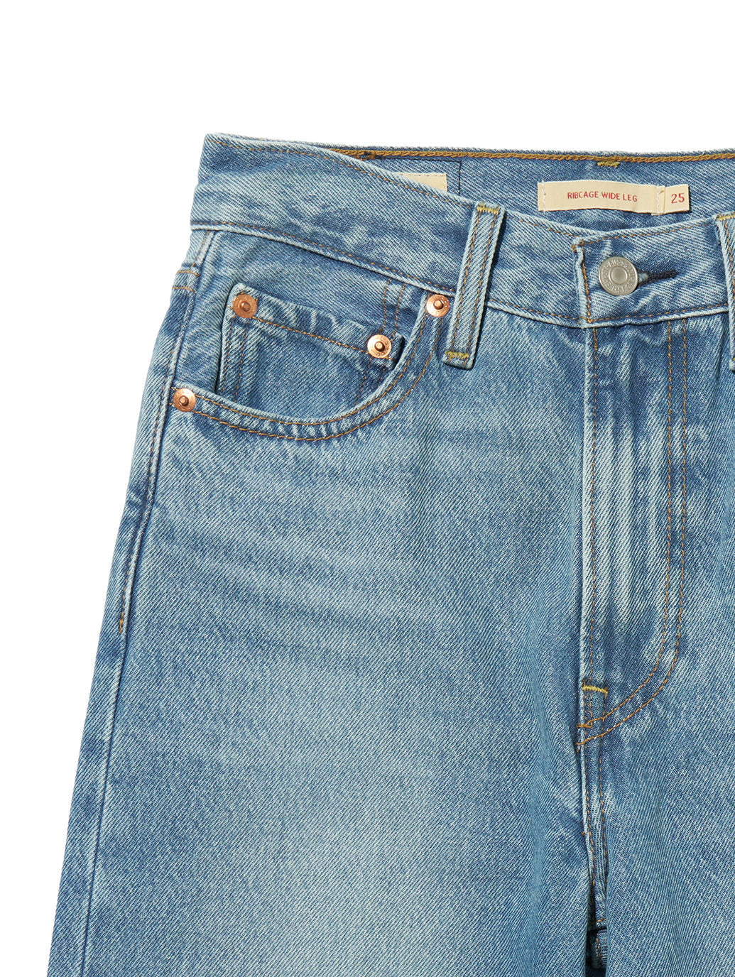 RIBCAGE WIDE LEG ジーンズ ミディアムインディゴ
