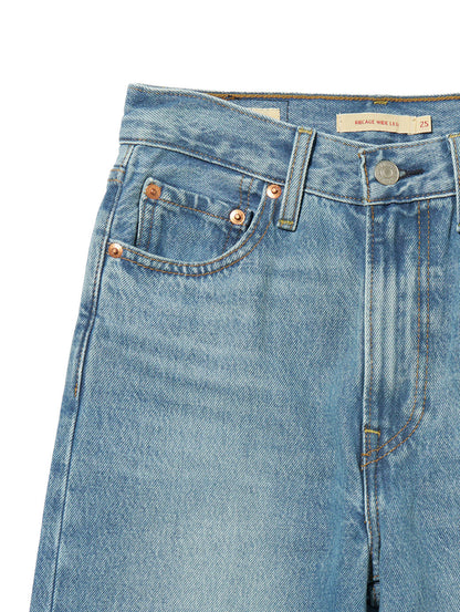 RIBCAGE WIDE LEG ジーンズ ミディアムインディゴ