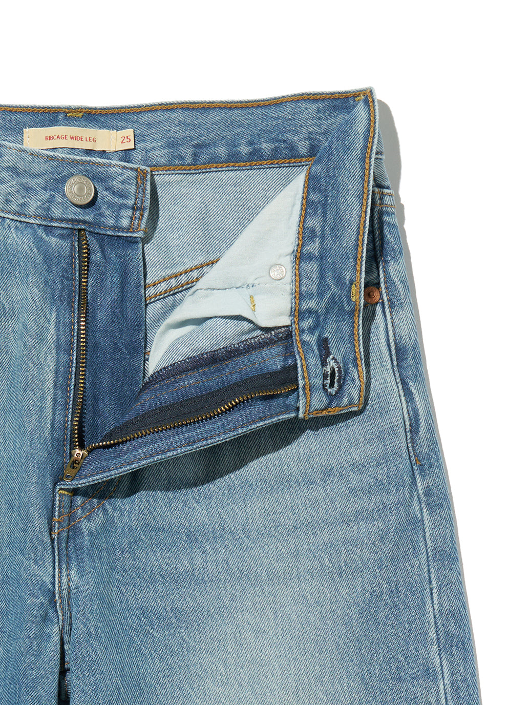 RIBCAGE WIDE LEG ジーンズ ミディアムインディゴ