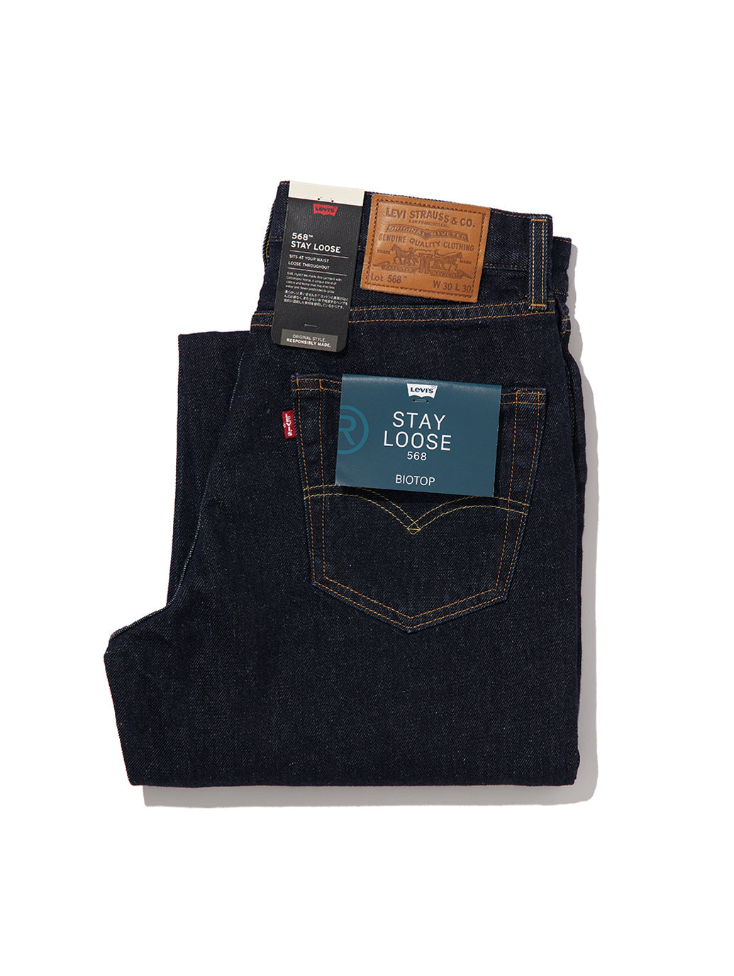 LEVI'S® FOR BIOTOP 568™ STAY LOOSE ダークインディゴ FOR MEN RINSE