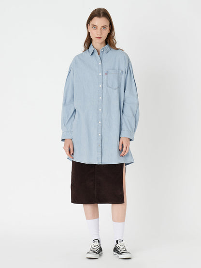 RHEA シャツワンピース ミディアムインディゴ GOOD GRADES