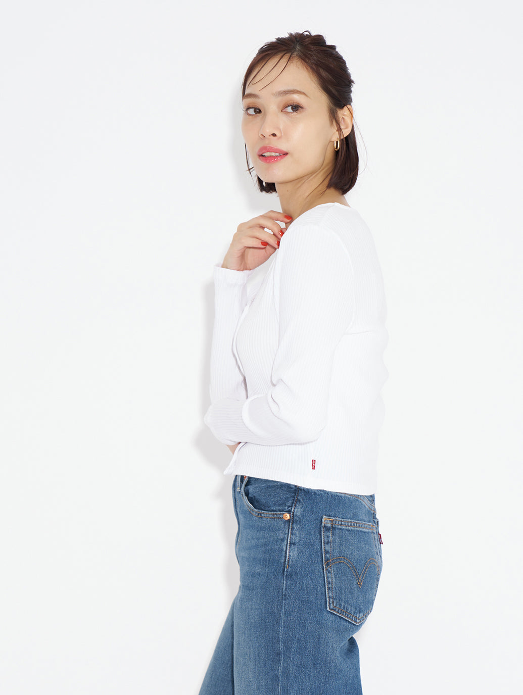 ロングスリーブシャツ ホワイト MONICA