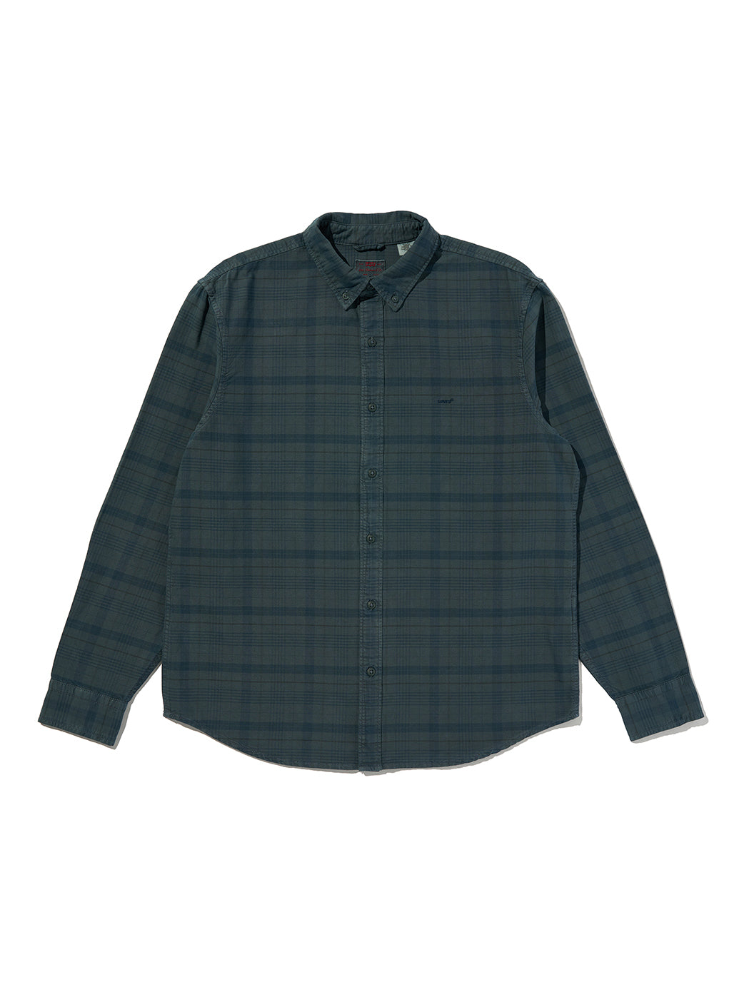 AUTHENTIC BUTTON DOWN DARK SLATE GD PLAID