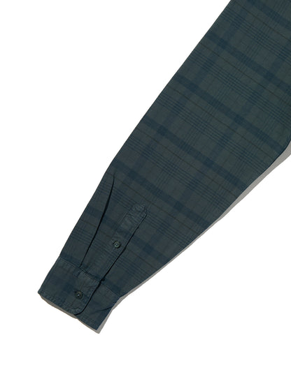 AUTHENTIC BUTTON DOWN DARK SLATE GD PLAID
