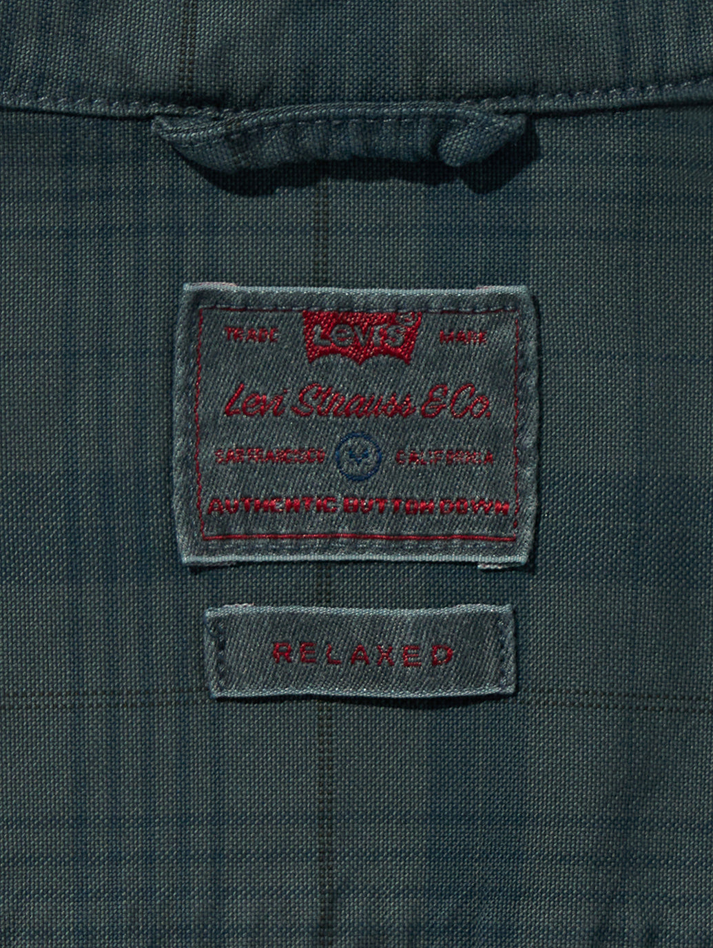 AUTHENTIC BUTTON DOWN DARK SLATE GD PLAID
