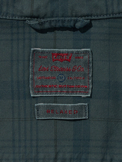 AUTHENTIC BUTTON DOWN DARK SLATE GD PLAID