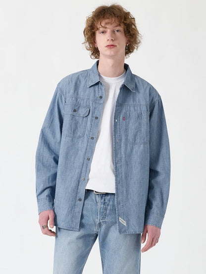 ワーカーシャツ ブルー LINDE CHAMBRAY