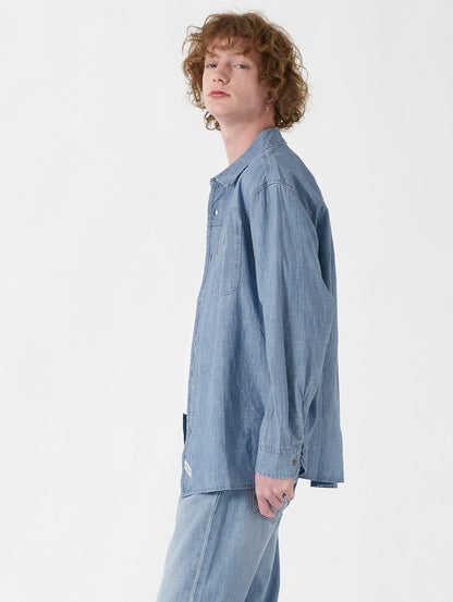 ワーカーシャツ ブルー LINDE CHAMBRAY
