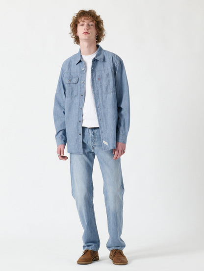 ワーカーシャツ ブルー LINDE CHAMBRAY