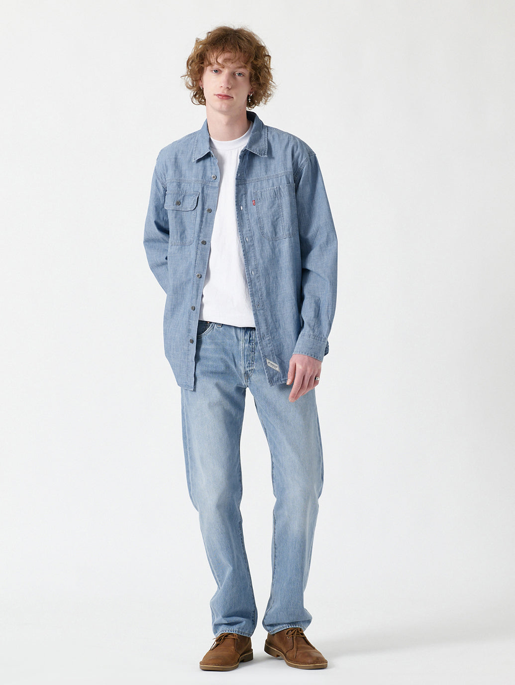 ワーカーシャツ ブルー LINDE CHAMBRAY
