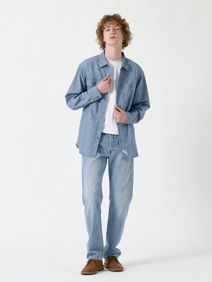 ワーカーシャツ ブルー LINDE CHAMBRAY
