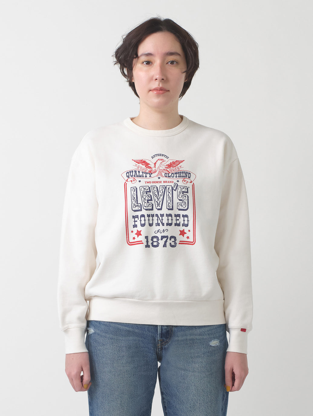 グラフィック クルーネックスウェットシャツ