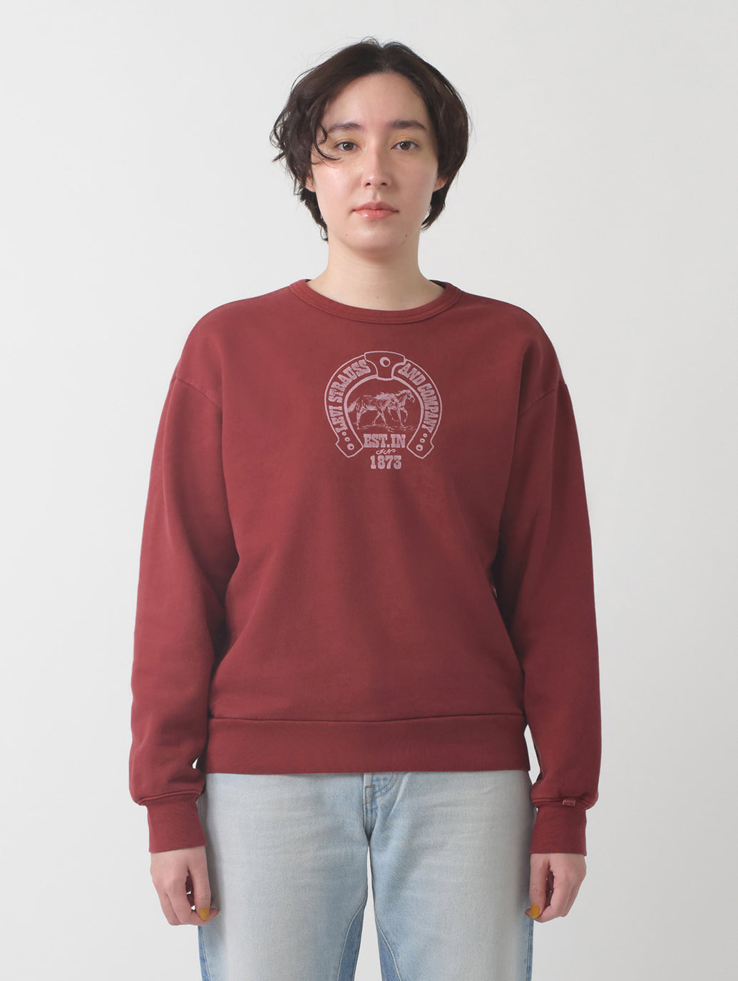 グラフィック クルーネックスウェットシャツ