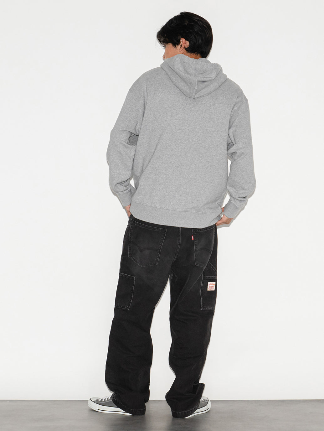 568™ ルーズストレート ダブルニー ブラック DARKEST NIGHT ME