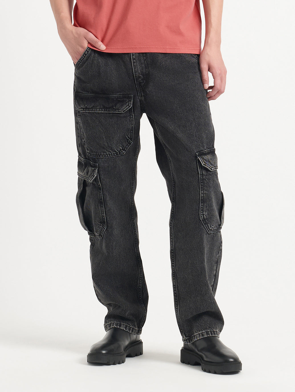 STAY LOOSE カーゴ ブラック DARKLY WASH