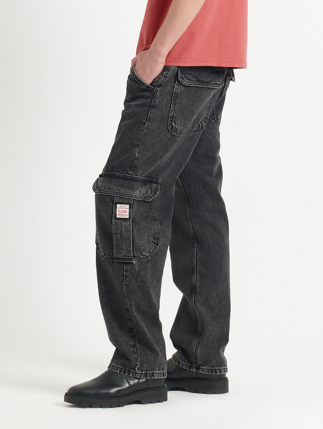 STAY LOOSE カーゴ ブラック DARKLY WASH