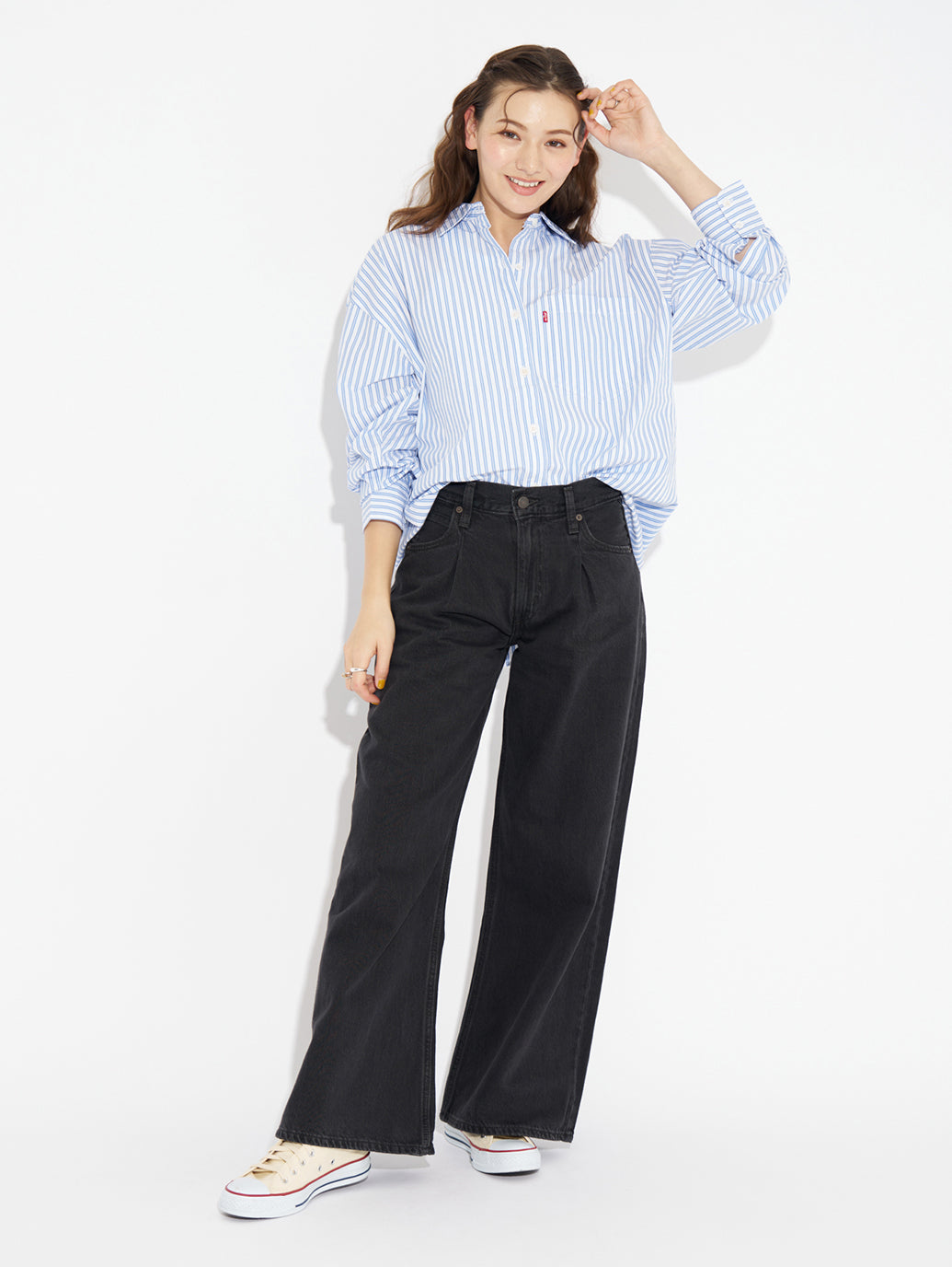 BAGGY DAD WIDE LEG ブラック CAPTURING MOMENTS