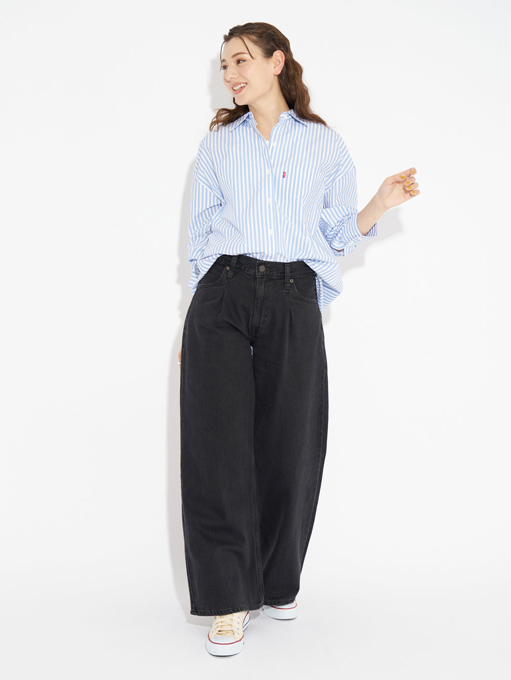 BAGGY DAD WIDE LEG ブラック CAPTURING MOMENTS