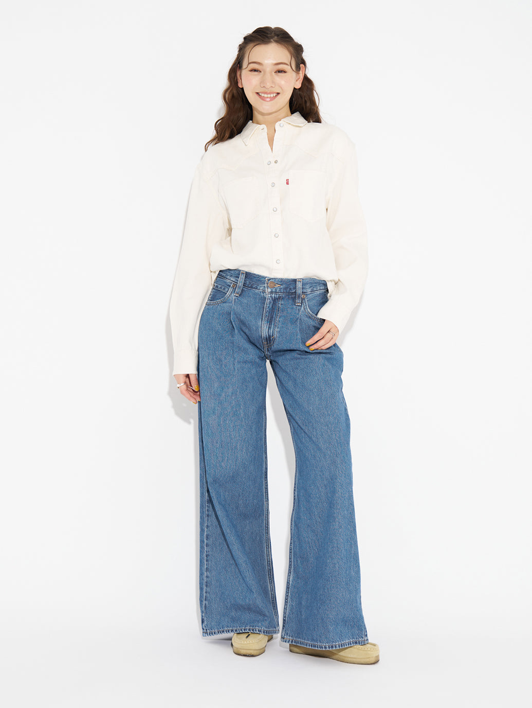 BAGGY DAD WIDE LEG ミディアムインディゴ CAUSE AND EFFECT