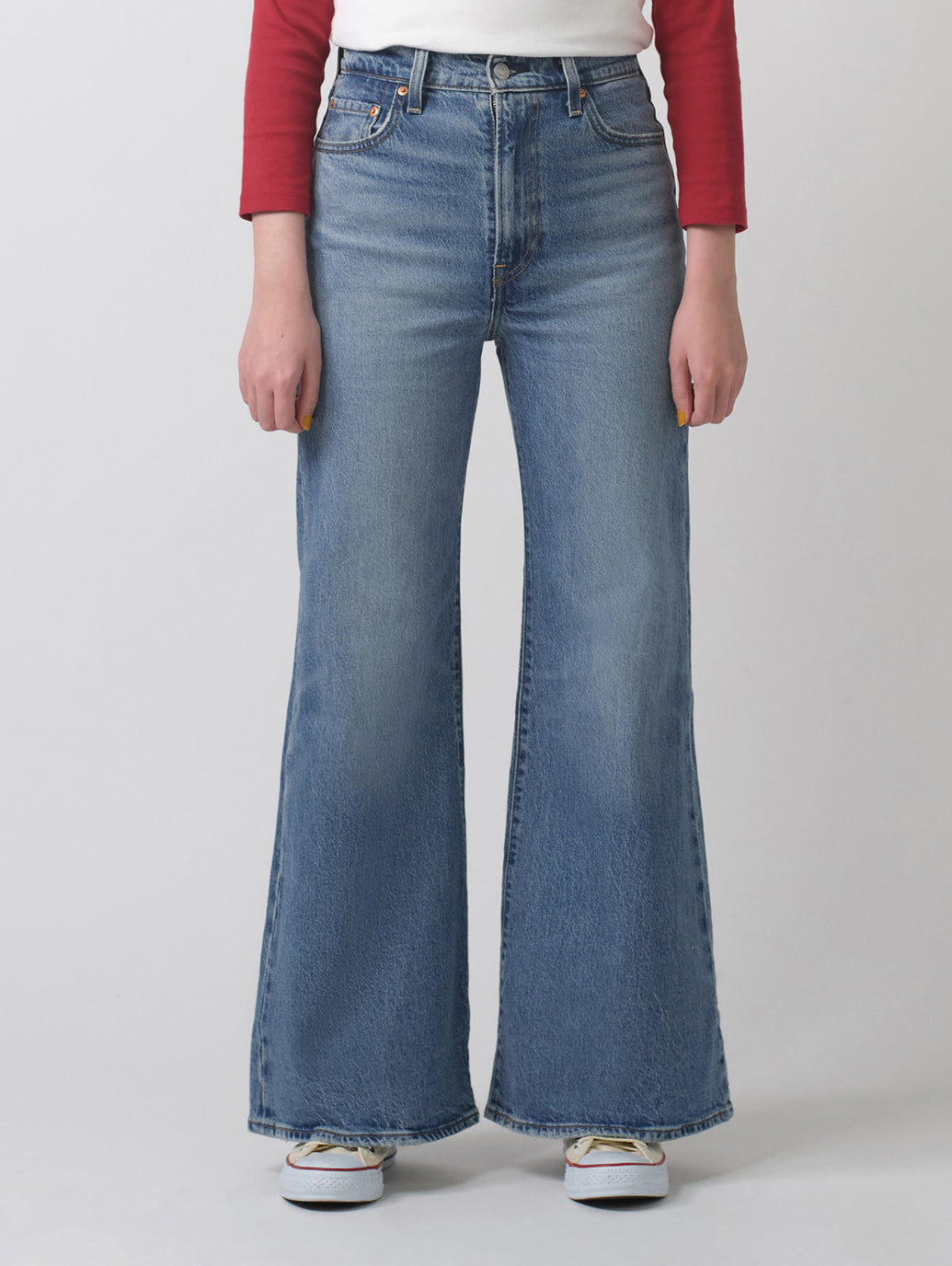 RIBCAGE BELLS ジーンズ ミディアムインディゴ