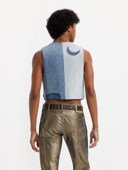 PRIDE COLLECTION パッチワーク ベスト インディゴ GIDDY UP VEST