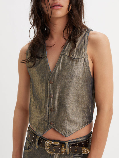 PRIDE COLLECTION パッチワーク ベスト インディゴ GIDDY UP VEST