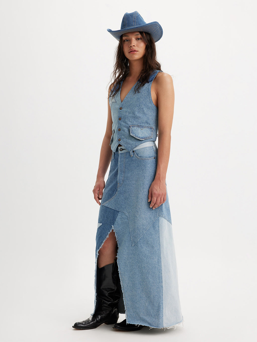 PRIDE COLLECTION ロングスカート インディゴ GIDDY UP