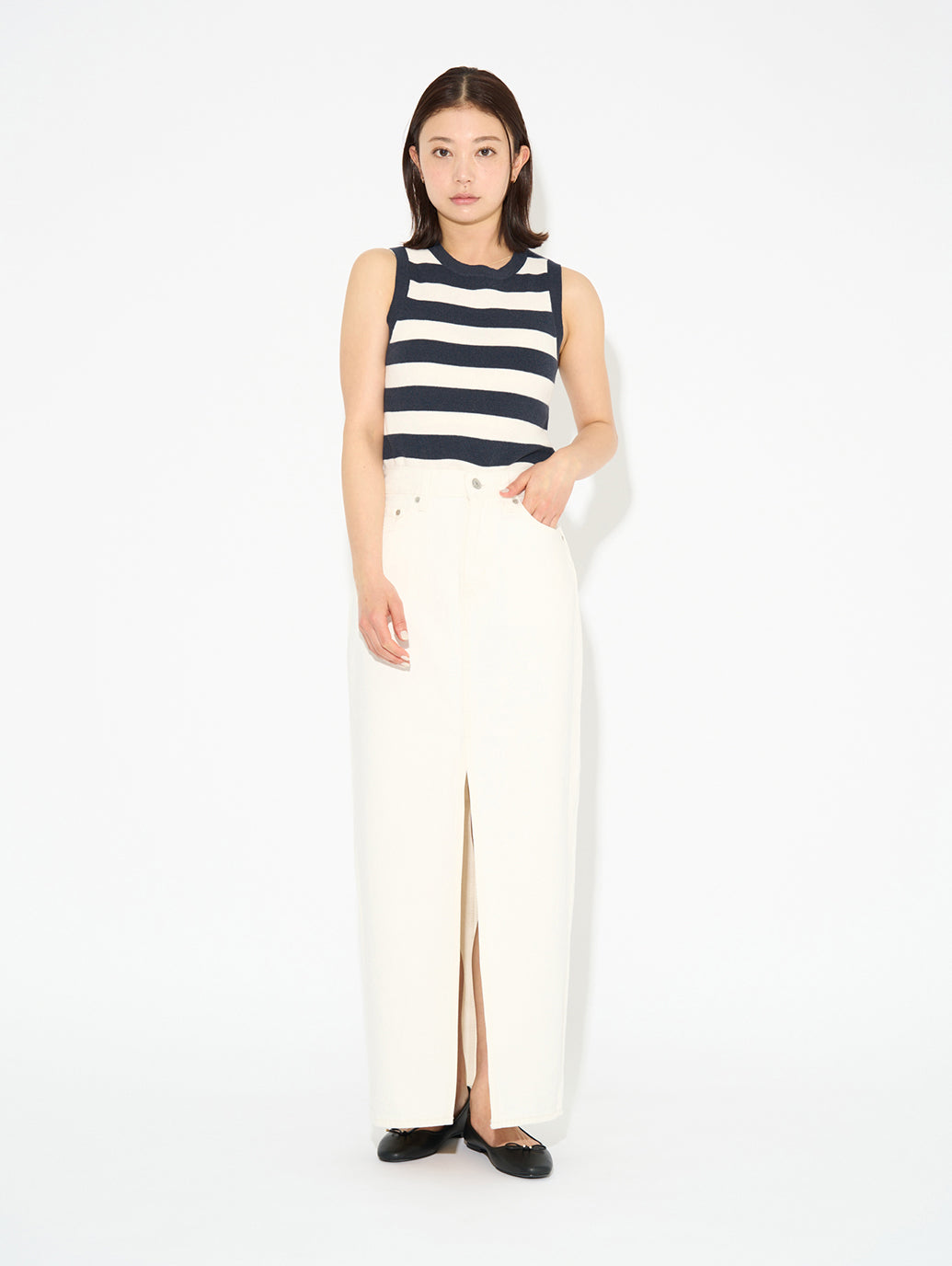 OCEAN ボーダー タンクトップ ブルー STRIPE NIGHTWATCH