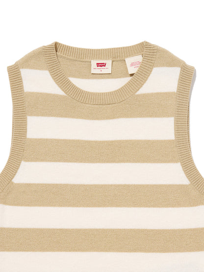 OCEAN ボーダー タンクトップ ベージュ STRIPE SAFARI