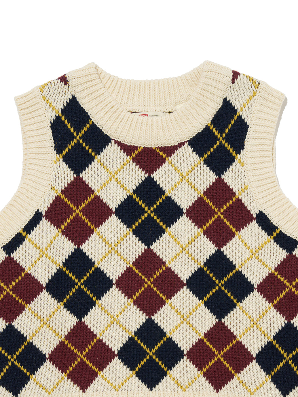 アーガイルニットベスト ホワイト ANDRIA ARGYLE