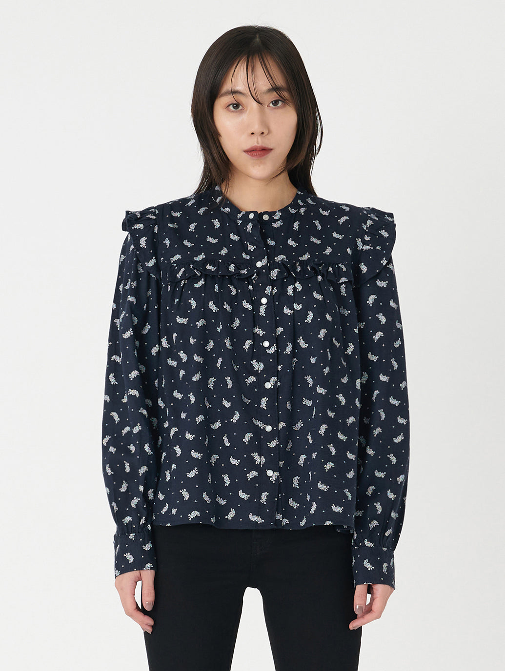 GIANNA ブラウスシャツ ブルー SAWYER PAISLEY SUGAR