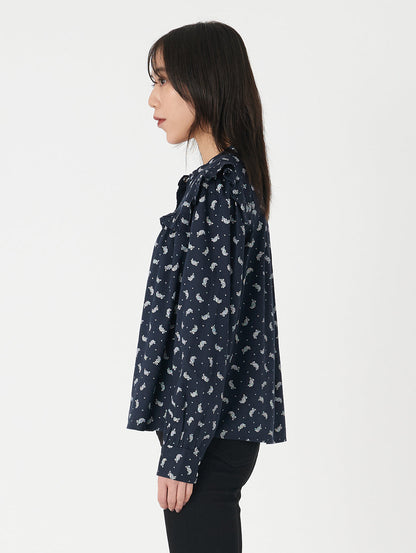 GIANNA ブラウスシャツ ブルー SAWYER PAISLEY SUGAR