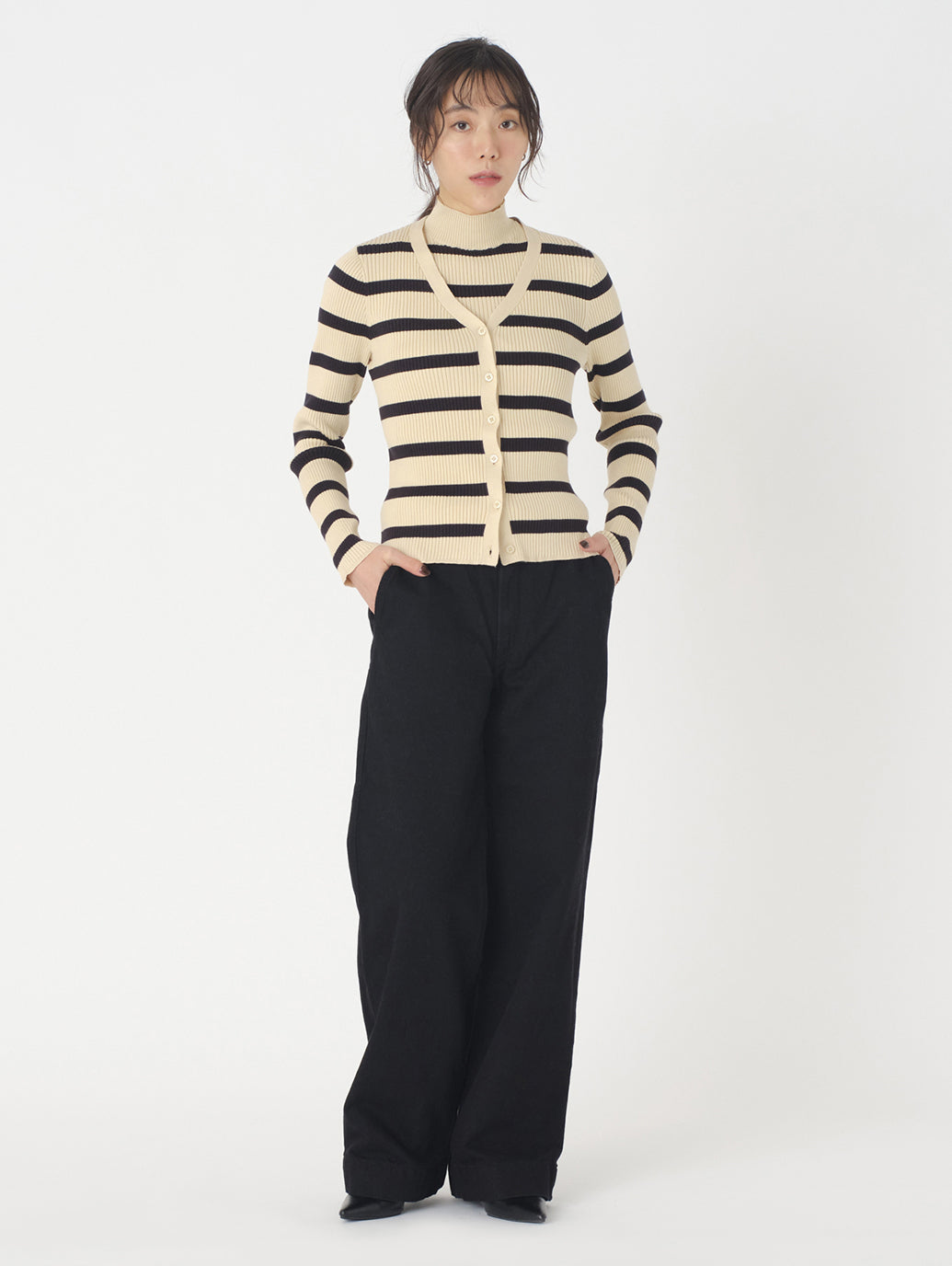 RIBCAGE WIDE LEG ブラック TAILOR CHASING RAIN