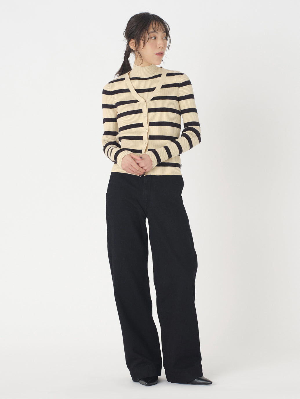 RIBCAGE WIDE LEG ブラック TAILOR CHASING RAIN