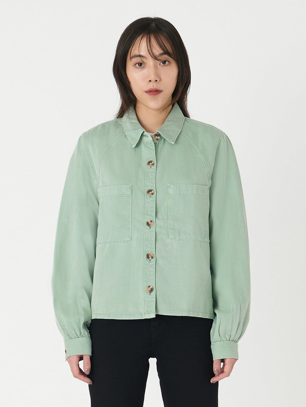 TYLA シャツ グリーン DUSTY BLUE SURF