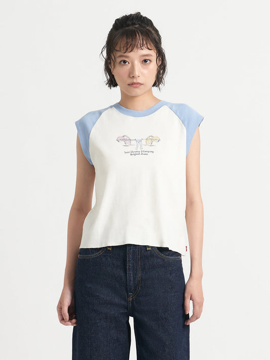 グラフィック半袖カットソー ホワイト HIPPIE PULL