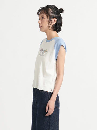 グラフィック半袖カットソー ホワイト HIPPIE PULL