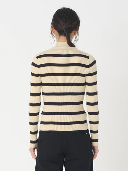 ニットカーディガン ベージュ REDWOOD STRIPE