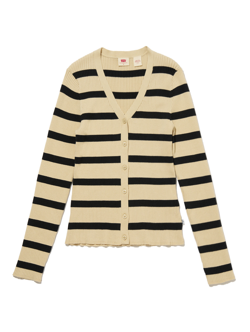 ニットカーディガン ベージュ REDWOOD STRIPE