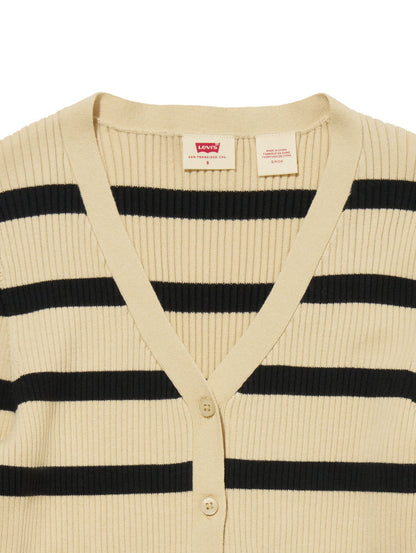 ニットカーディガン ベージュ REDWOOD STRIPE