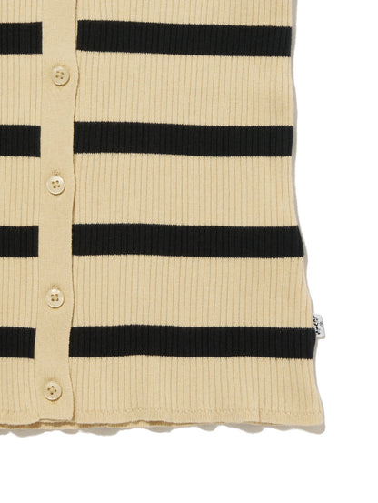 ニットカーディガン ベージュ REDWOOD STRIPE
