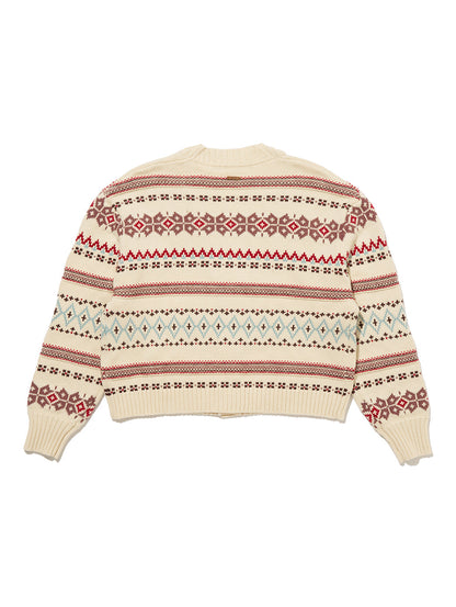 GALA FAIRISLE カーディガン ベージュ HAYLEY